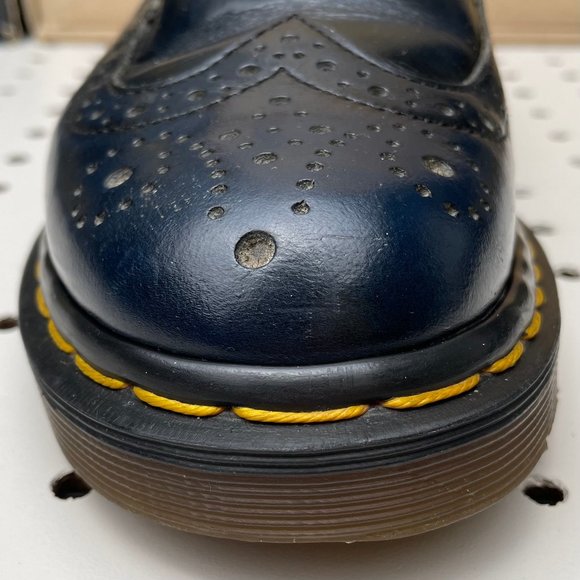Vintage Dr. Martens Doc England Navy Blue Black Wingtip Mary Janes Sandals UK 6 - Picture 9 of 15